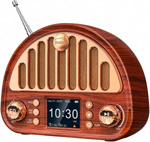 Retro Alarm Clock Radio with Bluetooth, Dual Alarms and NOAA Weather Alert Retro Alarm Clock Radio with Bluetooth, Dual Alarms and NOAA Weather Alert
