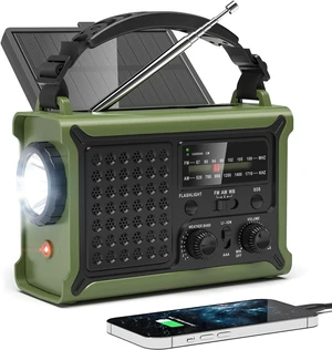 12000mAh/44400mWh Emergency Radio, NOAA Weather Radio, Hand Crank & Solar 12000mAh/44400mWh Emergency Radio, NOAA Weather Radio, Hand Crank & Solar