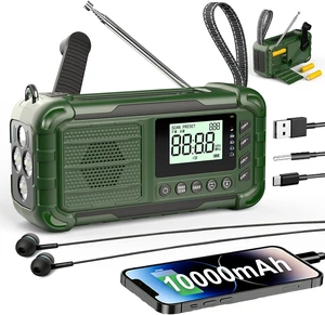 Emergency NOAA Weather Radio, 10000mAh, Solar Hand Crank Radio with AM/FM Emergency NOAA Weather Radio, 10000mAh, Solar Hand Crank Radio with AM/FM