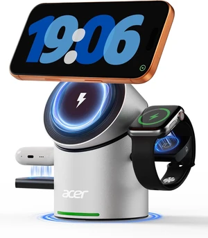 3 in 1 Wireless Charging Station for , Strong Magnetic Charger for iPhone, Magesafe Charger, Fast Charger Stand Compatible with iPhone 17, Watch, AirPods (Non-Battery, with Adapter) 3 in 1 Wireless Charging Station for , Strong Magnetic Charger for iPhone, Magesafe Charger, Fast Charger Stand Compatible with iPhone 17, Watch, AirPods (Non-Battery, with Adapter)