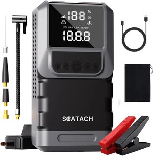 Jump Starter with Air Compressor, 6000A 150PSI Tire Inflator Jump Starter with Air Compressor, 6000A 150PSI Tire Inflator