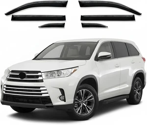 Side Window Visor 6 Piece Chrome for Toyota Highlander 2014-2019 Side Window Visor 6 Piece Chrome for Toyota Highlander 2014-2019