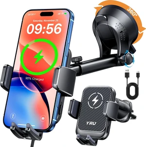 Auto-Clamping & 90+LBS Strong Suction 15W Wireless Car Charger Mount Auto-Clamping & 90+LBS Strong Suction 15W Wireless Car Charger Mount