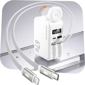 67W Retractable Wall Charger with USB-C and Cables 5-in-1 67W Retractable Wall Charger with USB-C and Cables 5-in-1