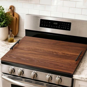 Noodle Board Stove Cover with Handles, Stove Top Covers for Gas Burners and Electric Stove, Wood Stove Cover Board Decorative Serving Tray Kitchen Sink Cover for Counter Space (Walnut) Noodle Board Stove Cover with Handles, Stove Top Covers for Gas Burners and Electric Stove, Wood Stove Cover Board Decorative Serving Tray Kitchen Sink Cover for Counter Space (Walnut)