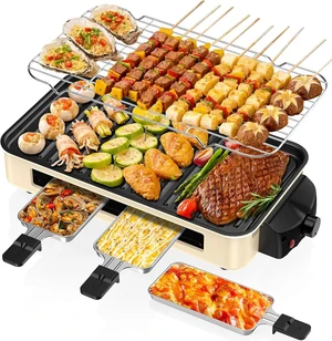 Electric Indoor Grill 1500W -2 in 1 Smokeless Indoor Grill for Kitchen with Non-stick Removable Grill & Griddle Plate,Temperature Control Korean BBQ Grill with 3 Cheese Pans Dishwasher Safe Electric Indoor Grill 1500W -2 in 1 Smokeless Indoor Grill for Kitchen with Non-stick Removable Grill & Griddle Plate,Temperature Control Korean BBQ Grill with 3 Cheese Pans Dishwasher Safe