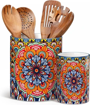 7.3"+5.5" Utensil Holder, Porcelain Utensil Holder for Countertop 7.3"+5.5" Utensil Holder, Porcelain Utensil Holder for Countertop