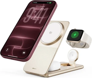 Foldable Magnetic Charger, 25W 3 in 1 Wireless Charging Station, Qi2.2 Fast Charger, Aluminum Alloy Cooling Charger Stand for iPhone18/17/16 Pro Max, Watch, AirPods(45W Adapter),Ultrathin Foldable Magnetic Charger, 25W 3 in 1 Wireless Charging Station, Qi2.2 Fast Charger, Aluminum Alloy Cooling Charger Stand for iPhone18/17/16 Pro Max, Watch, AirPods(45W Adapter),Ultrathin