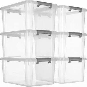 6 Packs 17 QT Plastic Storage Bins with Lids Large Stackable Storage Containers for Organizing Clear Storage Box for Garage, Closet, Classroom, Kitchen 6 Packs 17 QT Plastic Storage Bins with Lids Large Stackable Storage Containers for Organizing Clear Storage Box for Garage, Closet, Classroom, Kitchen