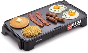 Electric Griddle - 22 XL Nonstick Ceramic Cooking Surface, Black Electric Griddle - 22 XL Nonstick Ceramic Cooking Surface, Black