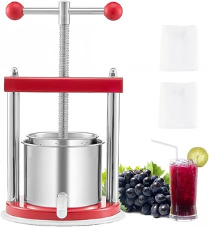 0.44 Gal/1.65L Fruit Wine Press, 2 Stainless Steel Barrels, Manual Juice Maker, Cider Grape Tincture Honey Olive Oil Making Press with T-Handle for Outdoor Kitchen Home 0.44 Gal/1.65L Fruit Wine Press, 2 Stainless Steel Barrels, Manual Juice Maker, Cider Grape Tincture Honey Olive Oil Making Press with T-Handle for Outdoor Kitchen Home