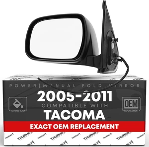 Driver Side Mirror Replacement - Compatible with 2005-2011 Toyota Tacoma - Powered Adjustment, Manual Folding, Flat Glass - Textured Black, 5H3P - OEM 87940-04180, TO1320256 Driver Side Mirror Replacement - Compatible with 2005-2011 Toyota Tacoma - Powered Adjustment, Manual Folding, Flat Glass - Textured Black, 5H3P - OEM 87940-04180, TO1320256