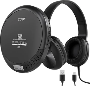 Portable CD Player with Headphones, FM Radio, MP3 Playback, Black Portable CD Player with Headphones, FM Radio, MP3 Playback, Black