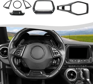 6PCS Full Set Interior Trim Kit for 2016-2026 Chevy Camaro SS ZL1 3LT, Center Console Navigation GPS Screen Panel Frame Gear Shift Cover Trim(Carbon Fiber, for 8" Screen) 6PCS Full Set Interior Trim Kit for 2016-2026 Chevy Camaro SS ZL1 3LT, Center Console Navigation GPS Screen Panel Frame Gear Shift Cover Trim(Carbon Fiber, for 8" Screen)