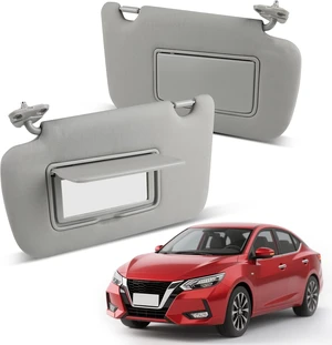 Sunvisor Driver&Passenger Side for 2013-2019 Nissan Sentra Accessories, Left&Right Side Sun Visor Without Light, Left&Right Side Sunvisor with Mirror, Gray, Replacement#96401-3SG8A 96400-3SG8A Sunvisor Driver&Passenger Side for 2013-2019 Nissan Sentra Accessories, Left&Right Side Sun Visor Without Light, Left&Right Side Sunvisor with Mirror, Gray, Replacement#96401-3SG8A 96400-3SG8A