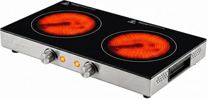 Infrared Ceramic Double Burner, 1800W Hot Plate, Black BGI302GB Infrared Ceramic Double Burner, 1800W Hot Plate, Black BGI302GB