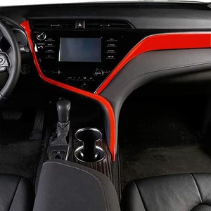 for 2018-2024 Toyota Camry Red Center Console Trim Cover 2-pc for 2018-2024 Toyota Camry Red Center Console Trim Cover 2-pc