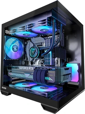 MATX PC Case, Top 240mm Radiator Support, 5 PCIe Slots for Max GPU Cooling, Extra Space for 160mm PSU & Easy Cable Management, 3×120mm ARGB Fan with Controller (Non-PWM), Type-C, Mirage 4 Black MATX PC Case, Top 240mm Radiator Support, 5 PCIe Slots for Max GPU Cooling, Extra Space for 160mm PSU & Easy Cable Management, 3×120mm ARGB Fan with Controller (Non-PWM), Type-C, Mirage 4 Black