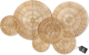 Wicker 23 Inch Jute Wall Decor Baskets, Set of 6 Extra Large Woven Jute Wall Plates, 23",21",15",13",12,10", Decorative Baskets for Wall Arts, Wall Hanging for Bedroom, Living Room, Office Wicker 23 Inch Jute Wall Decor Baskets, Set of 6 Extra Large Woven Jute Wall Plates, 23",21",15",13",12,10", Decorative Baskets for Wall Arts, Wall Hanging for Bedroom, Living Room, Office