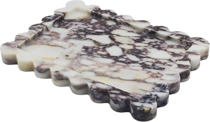Genuine Calacatta Viola Scalloped Marble Tray, Real Natural Marble Stone Tray, Luxury Decorative Trays for Bathroom, Dresser, Vanity, Kitchen, Home Decor, 10.6" x 8", Calacatta Viola Purple Genuine Calacatta Viola Scalloped Marble Tray, Real Natural Marble Stone Tray, Luxury Decorative Trays for Bathroom, Dresser, Vanity, Kitchen, Home Decor, 10.6" x 8", Calacatta Viola Purple