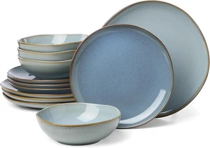 897199 Organic Shades 12-Piece Dinnerware Set, Slate Blue 897199 Organic Shades 12-Piece Dinnerware Set, Slate Blue