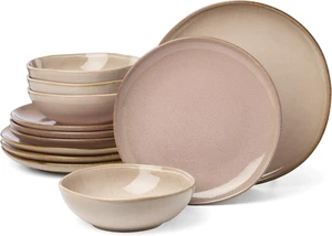 Organic Shades Clay Stoneware 12-Piece Dinnerware Set for 4 Organic Shades Clay Stoneware 12-Piece Dinnerware Set for 4