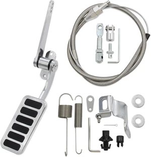 Throttle Pedal, 2" x 4-1/2" with 24" Sleeve and Cable & Carb Bracket Throttle Pedal, 2" x 4-1/2" with 24" Sleeve and Cable & Carb Bracket