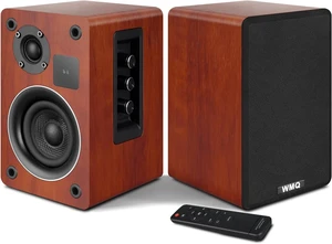Powered Bluetooth 5.3 Bookshelf Speakers with Remote & LED Display, 3.5" Carbon Fiber Woofer, RCA AUX Input, Wooden Wired Wireless Speakers for Turntable, PC, TV, Gaming, Brown Powered Bluetooth 5.3 Bookshelf Speakers with Remote & LED Display, 3.5" Carbon Fiber Woofer, RCA AUX Input, Wooden Wired Wireless Speakers for Turntable, PC, TV, Gaming, Brown
