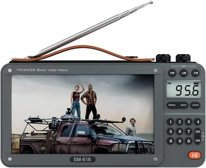 720P 7Inch Screen AM FM Movie Video Radio with Bluetooth Speaker, Rechargeable Digital Shortwave MP3 MP4 Player Radio, Support USB/Micro SD Card, Loud Speaker and Headphone Jack (NO TV) 720P 7Inch Screen AM FM Movie Video Radio with Bluetooth Speaker, Rechargeable Digital Shortwave MP3 MP4 Player Radio, Support USB/Micro SD Card, Loud Speaker and Headphone Jack (NO TV)