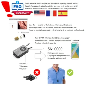 Loud Sound 45-100dB 35 inch Amplifier Bluetooth Neckloop Aids T-coil with CIC Spy Earpiece Loud Sound 45-100dB 35 inch Amplifier Bluetooth Neckloop Aids T-coil with CIC Spy Earpiece