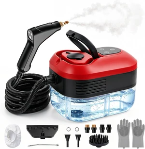 Steam Cleaner, Handheld Steam Cleaner for Cleaning, Portable Steam Cleaner with 6-Level Adjustable & Quick Heat-Up, Steam Cleaner for Home, Kitchen, Bathroom, Tile, Grout, Dirt, Car Detailing (Red) Steam Cleaner, Handheld Steam Cleaner for Cleaning, Portable Steam Cleaner with 6-Level Adjustable & Quick Heat-Up, Steam Cleaner for Home, Kitchen, Bathroom, Tile, Grout, Dirt, Car Detailing (Red)