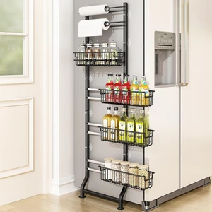 6-Tier Slim Corner Shelf, Spice Rack Narrow Storage Next to Fridge 6-Tier Slim Corner Shelf, Spice Rack Narrow Storage Next to Fridge
