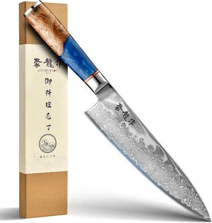 Japanese Chef Knife 8 Inch, Handcrafted with Damascus VG10 Steel Japanese Chef Knife 8 Inch, Handcrafted with Damascus VG10 Steel