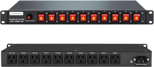1U PDU Horizontal Rackmount Power Strip - Overload Protector 1U PDU Horizontal Rackmount Power Strip - Overload Protector