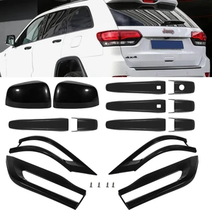 Tail Light Lamp Cover & Mirror Covers & Door Handle Covers Trim Bezel Glossy Cover Trim Exterior Accessories For Jeep Grand Cherokee 2014-2021(Black) Tail Light Lamp Cover & Mirror Covers & Door Handle Covers Trim Bezel Glossy Cover Trim Exterior Accessories For Jeep Grand Cherokee 2014-2021(Black)