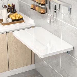 White Wall Mounted High Gloss Folding Table 23.6" L x 15.7" W, Laundry Folding Table for Laundry Room, Home Office, Kitchen, Bedroom, Home Bar, Wall Desk Fold Down for Small Spaces White Wall Mounted High Gloss Folding Table 23.6" L x 15.7" W, Laundry Folding Table for Laundry Room, Home Office, Kitchen, Bedroom, Home Bar, Wall Desk Fold Down for Small Spaces
