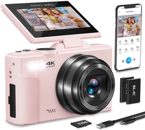 4K Digital Camera for Photography,64MP Vlogging Camera for YouTube(Pink) 4K Digital Camera for Photography,64MP Vlogging Camera for YouTube(Pink)
