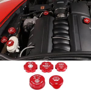 Car Engine Oil Cap Radiator Cap Brake Fluid Cap Cover Fit for C6 Corvette 2005-2013 Accessories, Aluminum Alloy Car Engine Bay Cap Cover Kit Protection Cover Trim, 5Pcs Car Engine Oil Cap Radiator Cap Brake Fluid Cap Cover Fit for C6 Corvette 2005-2013 Accessories, Aluminum Alloy Car Engine Bay Cap Cover Kit Protection Cover Trim, 5Pcs