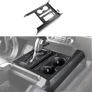 for F150 ABS Carbon Fiber Center Console Gear Shift Cup Holder Trim for 2015 2016 2017 2018 2019 2020 Ford F150, 2pcs for F150 ABS Carbon Fiber Center Console Gear Shift Cup Holder Trim for 2015 2016 2017 2018 2019 2020 Ford F150, 2pcs