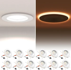12 Pack 5/6 Inch LED Metal Recessed Lighting with Night Light 12 Pack 5/6 Inch LED Metal Recessed Lighting with Night Light