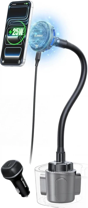 Qi2 25W Cooling Wireless Car Charger 15 Inch Cup Holder Phone Mount Qi2 25W Cooling Wireless Car Charger 15 Inch Cup Holder Phone Mount