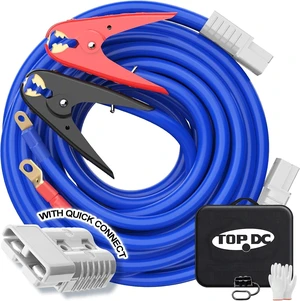 Heavy Duty Quick Connect Jumper Cables for Truck, 1 Gauge, 25 Feet Heavy Duty Quick Connect Jumper Cables for Truck, 1 Gauge, 25 Feet