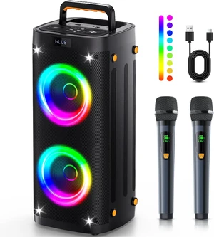 Party Speaker Bluetooth Wireless, Portable Karaoke Speaker with Microphone Party Speaker Bluetooth Wireless, Portable Karaoke Speaker with Microphone