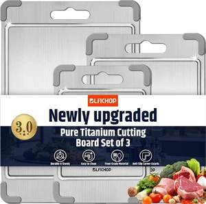 3PCS Titanium Cutting Board with Groove, Removable Non-Slip corner 3PCS Titanium Cutting Board with Groove, Removable Non-Slip corner