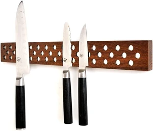 Magnetic Wooden Knife Bar Holder Strip, Cherry or Walnut, 12, 16, 20, or 24 Inch (16 Inch, Walnut) Magnetic Wooden Knife Bar Holder Strip, Cherry or Walnut, 12, 16, 20, or 24 Inch (16 Inch, Walnut)