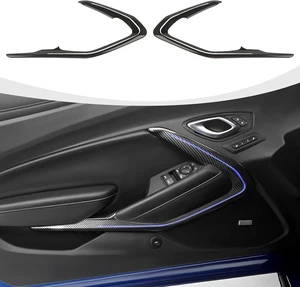 Carbon Fiber Inner Door Panel Trim Fit for Chevy Camaro 2016-2024 Carbon Fiber Inner Door Panel Trim Fit for Chevy Camaro 2016-2024
