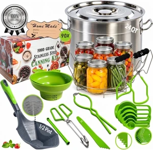Food-Grade 24 Qt Stainless Steel Canning Pot with Rack and Lid, Large Water Bath Canner, Full Home Canning Supplies Starter Kit Food-Grade 24 Qt Stainless Steel Canning Pot with Rack and Lid, Large Water Bath Canner, Full Home Canning Supplies Starter Kit
