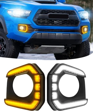 LED Fog Lights Bezel Assemblies for 2016-2023 Tacoma DRL Amber Turn Signal LED Fog Lights Bezel Assemblies for 2016-2023 Tacoma DRL Amber Turn Signal