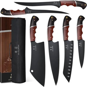 Kitchen Knife Set with Bag - 6 PCS Chef Knife Set with Wooden Handle Kitchen Knife Set with Bag - 6 PCS Chef Knife Set with Wooden Handle