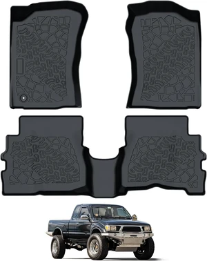 Car Floor Mats Fit for Toyota Tacoma Xtracab 1995-2004 TPE All Weather Protection Custom Fit Heavy Duty Pickup Truck Foot Liners Odorless Waterproof Interior Car Floor Mats Fit for Toyota Tacoma Xtracab 1995-2004 TPE All Weather Protection Custom Fit Heavy Duty Pickup Truck Foot Liners Odorless Waterproof Interior